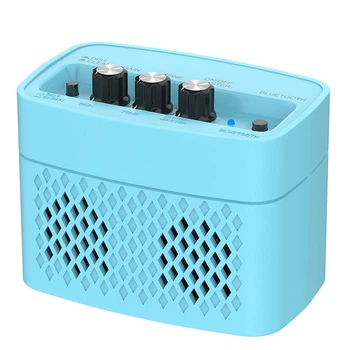 Комбоусилитель портативный для электрогитары Aroma AG-05 BL, Bluetooth, 5 ватт