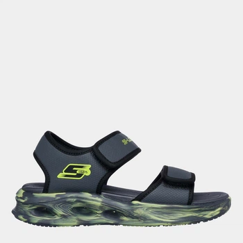 Детские спортивные сандалии для мальчика Skechers Sola Glow Sandal 407032L CCBK 30 Серые (198376722838)