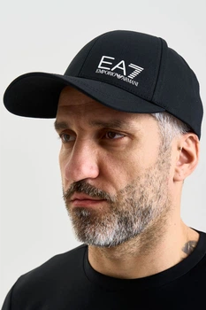 Чорна бавовняна бейсболка EA7 Emporio Armani 7430 M