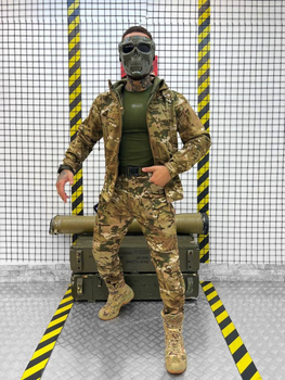 Тактичний костюм SoftShell з утяжками та липучки під шеврони Multicam S