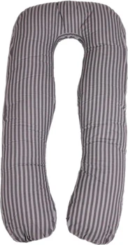 Подушка для вагітних та відпочинку MirSon №5030 Color Line 17-0601 Stripe Gray U-подібна 140х75х20 см (2200010969917)