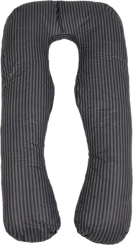Подушка для вагітних та відпочинку MirSon №5031 Color Line 17-0611 Stripe Black U-подібна 140х75х20 см (2200010969924)