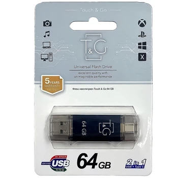 Флэш-карта USB-Type-C T&G серия 009 черная 64 Гб