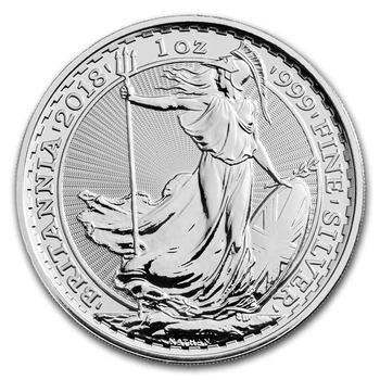 Монета Великобританія 2 фунти 2018 Срібло UNC Британія (Ag 999, унція, 31,1 грам)