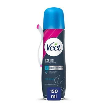 Жіночий крем-спрей Veet для депіляції волосся на чутливих ділянках тіла та бікіні 150 мл. з лопаткою у наборі Veet Crema Spray Depilatorio