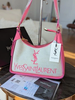 Жіноча сумка YSL багет світло-малиновий