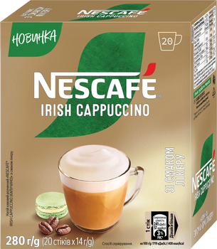 Напиток кофейный NESCAFE Irish Cappuccino растворимый 20 стиков по 14 г (8445291601567)