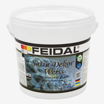 Декоративная краска с эффектом сатина Satin Dekor, 1кг белая