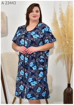 Халат женский большого размера UF-Fashion МA-23443 50 бирюзовый