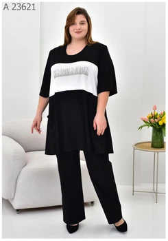 Туника женская большого размера UF-Fashion МА-23621 76 черный