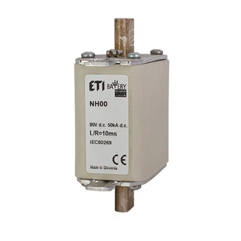 Предохранитель ножевой с плавкой вставкой 63А gBat NH00 80 DC [4110080] Battery ETI