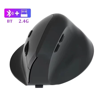Бездротова вертикальна ергономічна комп'ютерна миша ERGONOMIC MOUSE М1688 2,4G + Bluetooth на акумуляторі чорна