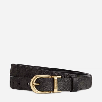 Ремінь жіночий з натуральної шкіри Coach Sculpted C Buckle Cut To Size Reversible Belt blt-5 99 см Чорний (195031079948)