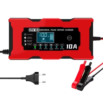 Зарядное устройство для автомобильного аккумулятора RIAS XJB1210-2 12V 10A с дисплеем Red-Black (3_06239)