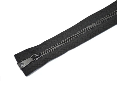 Zipper блискавка Тракторна, колір чорний, 100см, 2 бігунки, швейна фурнітура