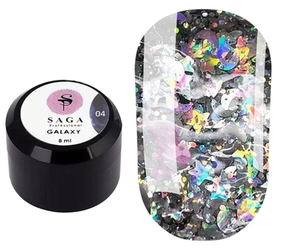 Гель для дизайну нігтів Saga Galaxy Glitter Gel №04 8 мл