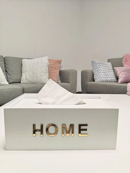 Салфетница Home 26*14*9,5 коробка для салфеток белого цвета Silver white (Box1)