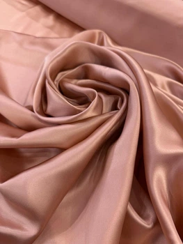 Ткань Шелк натуральный темно пудровый 82г/м2 140см 1пог.м(19ММ-rose gold)