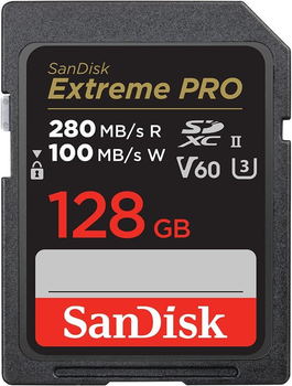 Карта пам'яті SanDisk SD 128GB C10 UHS-II U3 R280/W100MB/s Extreme Pro V60