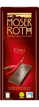Шоколад черный со вкусом перца чили Moser Roth Chili темный с перцем 125 г