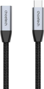 Кабель-удлинитель Choetech USB 3.1 Type-C M-F, 2 м, 10 Gbps 100W Black (XCC-1039-CA-GY)