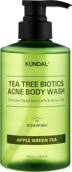 Гель для душу KUNDAL Tee Tre Bioticts Acne Body Wash Apple Green Tea від висипань на тілі Яблуко та Зелений чай 500 мл