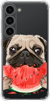 Силікон із посиленими кутами чохол на Samsung Galaxy S23 Мопс та кавун "4665sp-2907-70447"