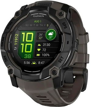 Смарт-часы Garmin Instinct 3 50mm AMOLED Black Bezel with Charcoal Band (010-03020-00)