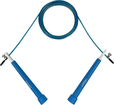 Швидкісна скакалка EasyFit Speed Cable Rope 3 м зі сталевим тросом і регульованою довжиною Синя (EF-2039-BL)