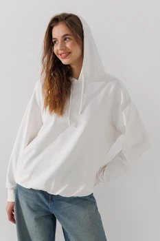 Худі однотонний жіночий On me 070125 XL Білий