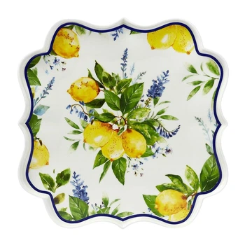 Блюдо из фарфора квадратной формы с фигурными краями Soraya Maison