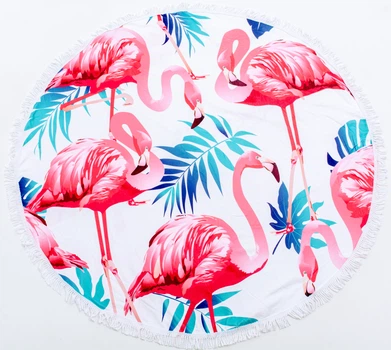 Пляжний рушник MirSon №5054 Summer Time Light flamingo 150x150 см