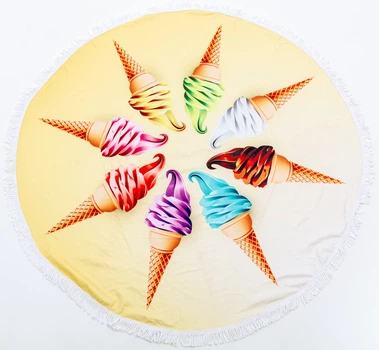 Пляжний рушник MirSon №5057 Summer Time Icecreams 150x150 см