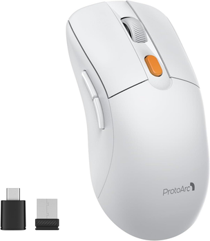 Мышь ProtoArc EM15 Wireless Type A/C аккумуляторная, с функцией вигглер шейкер симулятор движения, белый