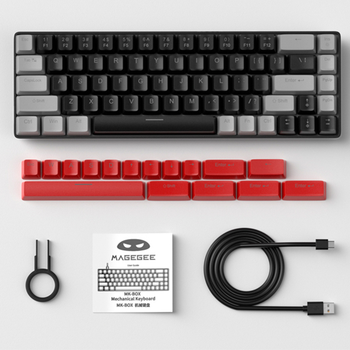 Клавіатура MageGee STAR 60% / Механічна MX Red / Type-C / Ice Blue