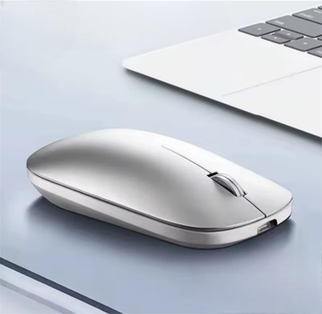 Акумуляторна безшумна ергономічна портативна офісна миша 2.4G + Bluetooth Morandi, сіра