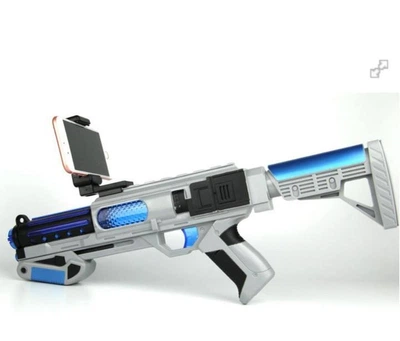 Автомат виртуальной реальности AR GUN с подключением к смартфону Серо-голубой