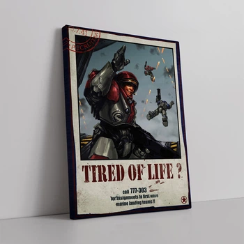 Интерьерная картина Устал от жизни? Запишись в космодесант! StarCraft, Starship Troopers, Helldivers, 42×30 см (id3516)