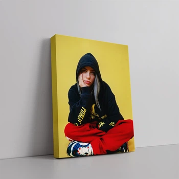Інтер'єрна картина Біллі Айліш у червоних штанах, Billie Eilish, 37×30 см (id3867)