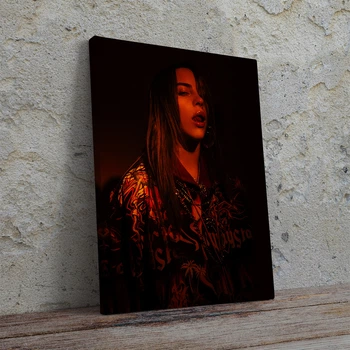Интерьерная картина Билли Айлиш, коричневый фон, Billie Eilish, 42×30 см (id3872)