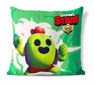 Декоративная подушка для геймера Generic Brawl Stars Спайк, 45х45 см Принт 538