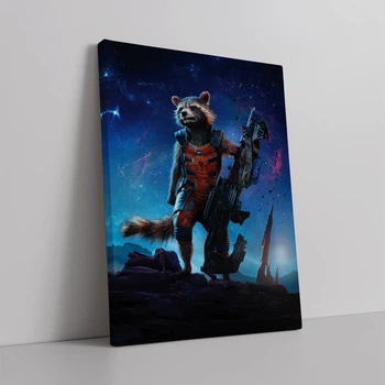 Интерьерная картина Стражи Галактики, Енот-ракета, Реактивный Енот, Guardians of the Galaxy, 42×29 см (id0112)