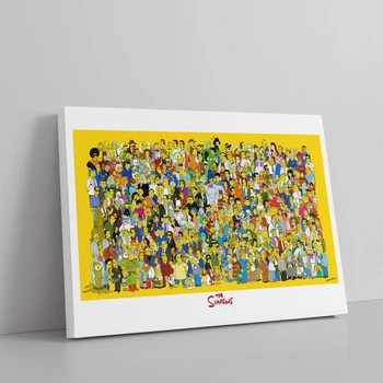Интерьерная картина Симпсоны, все песонажи мультфильма, Simpsons, 28×42 см (id1036)