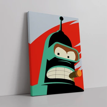 Интерьерная картина Футурама, робот Бендер, Futurama, Bender, 42×30 см (id1809)
