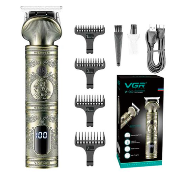 Тример акумуляторний VGR V-962, Professional, 4 насадки, LED дисплей