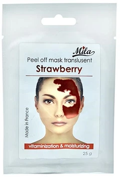 Альгінатна маска Полуниця - зволоження (напівпрозора) / Mask peel-off translucent strawberry, ТМ Mila, Франції, 25 г