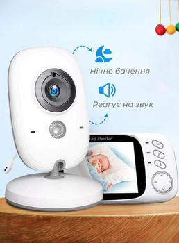 Видеоняня цифровая радионяня с портативным дисплеем и измерением температуры видео няня с энергосберегающим режимом с датчиком звука