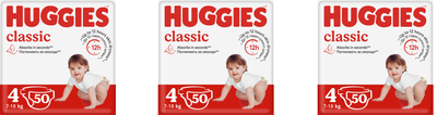 Набір підгузків Huggies Classic 4 Jumbo 50 шт х 3 пачки (5029053543147_1)