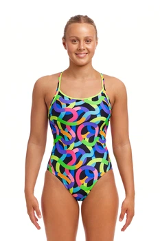 Купальник жіночий Funkita Ladies Diamond Back One Piece Got Worms (FKS033L71926) розмір 12 салатовий