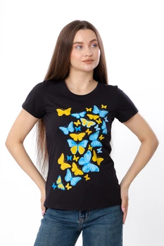 Футболка жіноча "Україна" Носи своє 50 Чорний (p-16833-194711)